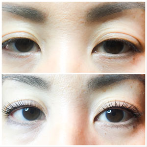 YUMI Lash Lift before and after